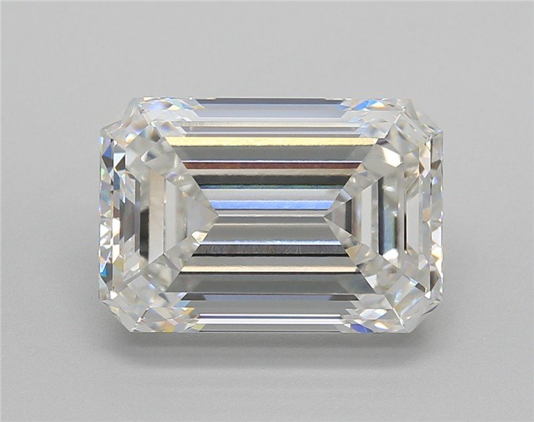 5.02ct F VVS2 Rare Carat Ideal Cut Emerald Lab Grown Diamond