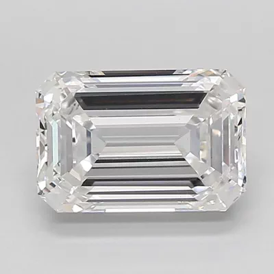 4.09ct F VS1 Rare Carat Ideal Cut Emerald Lab Grown Diamond