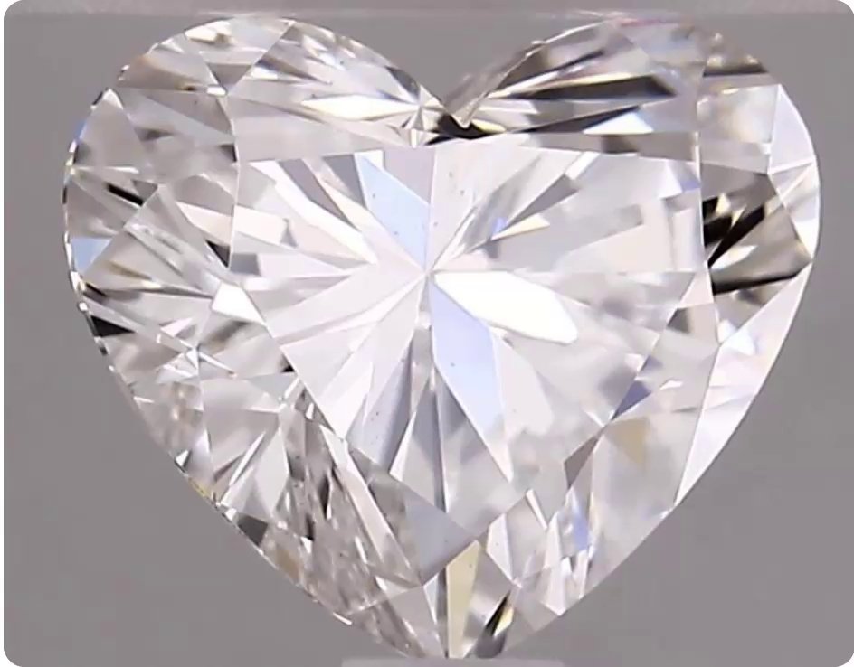 1.32ct F VS2 Rare Carat Ideal Cut Heart Lab Grown Diamond