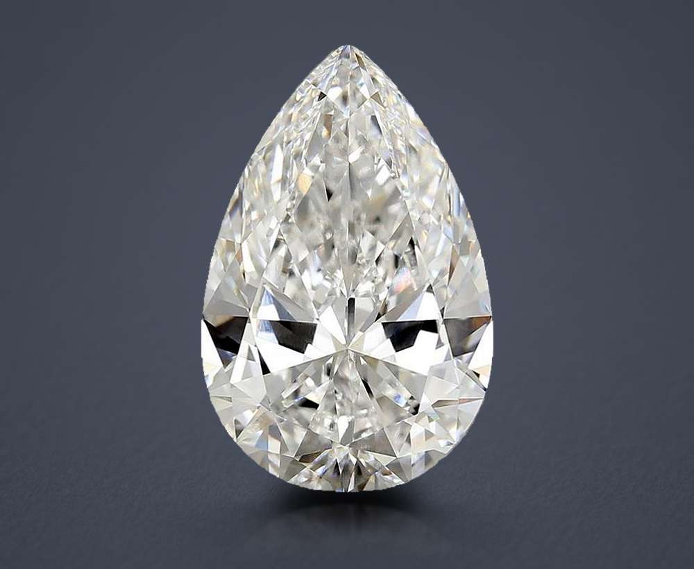 11.62ct E VVS2 Very Good Cut Pear Lab Grown Diamond