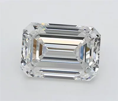 3.08ct F VVS2 Rare Carat Ideal Cut Emerald Lab Grown Diamond