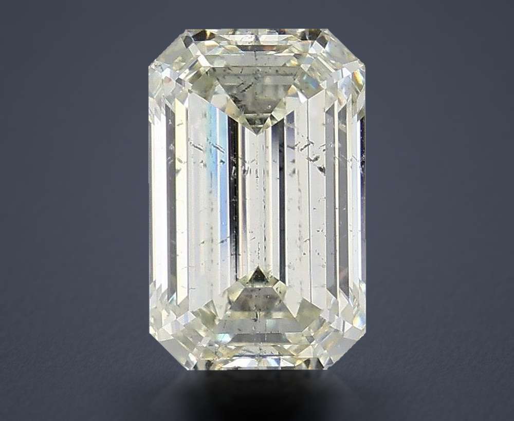 2.70ct K SI2 Rare Carat Ideal Cut Emerald Diamond