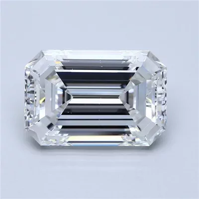 7.01ct E SI1 Rare Carat Ideal Cut Emerald Diamond