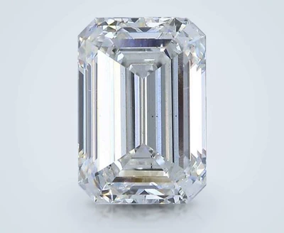 5.38ct F VS2 Rare Carat Ideal Cut Emerald Lab Grown Diamond