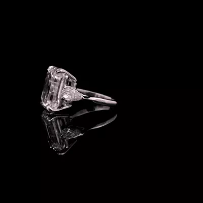 10.01ct F SI1 Rare Carat Ideal Cut Emerald Diamond
