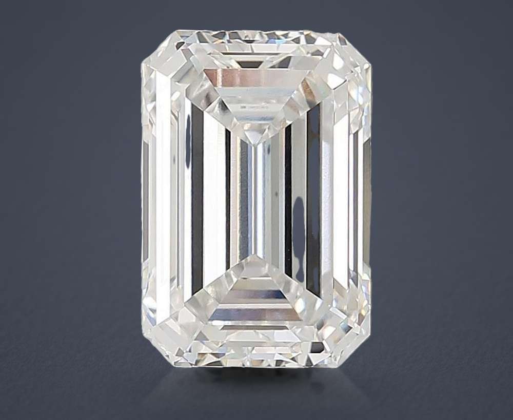 11.10ct F VVS2 Rare Carat Ideal Cut Emerald Lab Grown Diamond