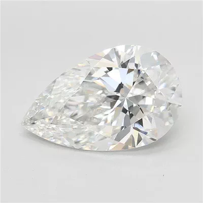 3.08ct E VVS2 Rare Carat Ideal Cut Pear Lab Grown Diamond
