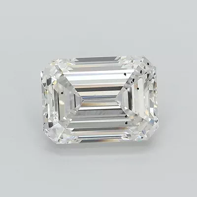 2.63ct F SI2 Rare Carat Ideal Cut Emerald Lab Grown Diamond