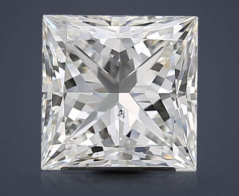 3.21ct H SI1 Rare Carat Ideal Cut Princess Diamond