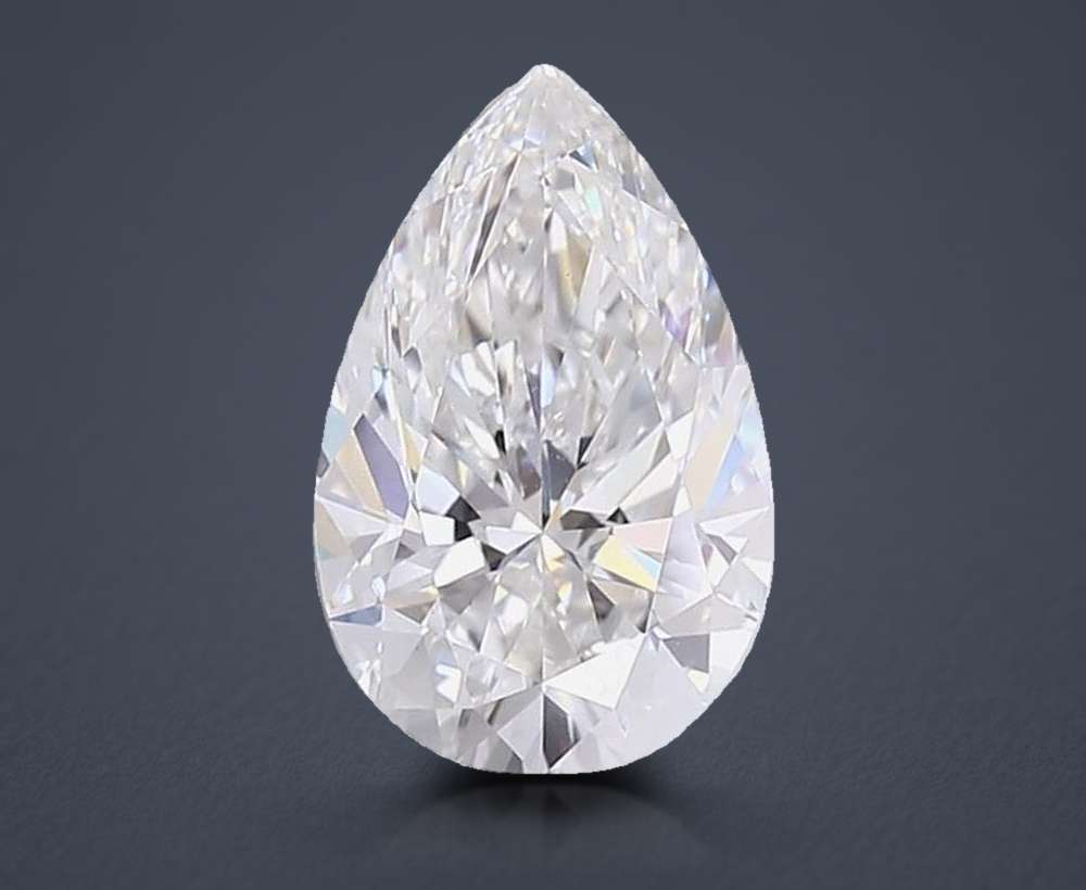 4.08ct F VS1 Rare Carat Ideal Cut Pear Lab Grown Diamond