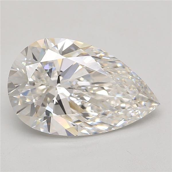 5.58ct F VS2 Rare Carat Ideal Cut Pear Lab Grown Diamond