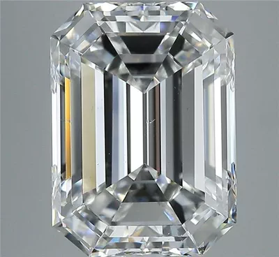 6.03ct F VS2 Rare Carat Ideal Cut Emerald Diamond