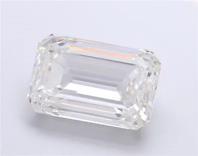 10.10ct G VVS2 Excellent Cut Emerald Lab Grown Diamond