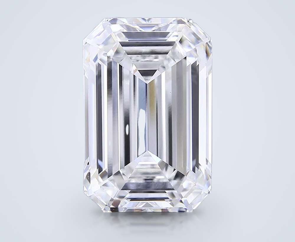 15.05ct F VVS2 Rare Carat Ideal Cut Emerald Lab Grown Diamond