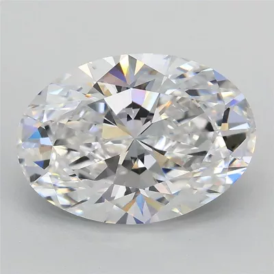 3.04ct D VVS2 Rare Carat Ideal Cut Oval Lab Grown Diamond