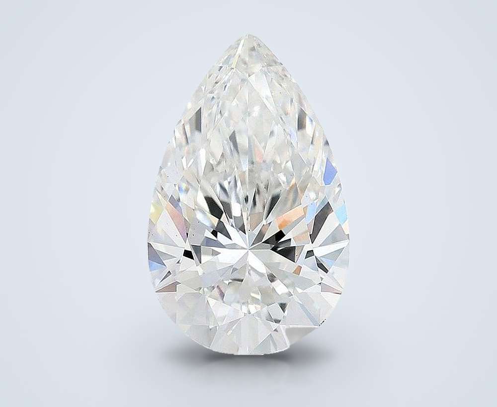 6.53ct F VS1 Rare Carat Ideal Cut Pear Lab Grown Diamond