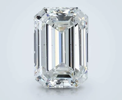 3.01ct G SI1 Rare Carat Ideal Cut Emerald Diamond