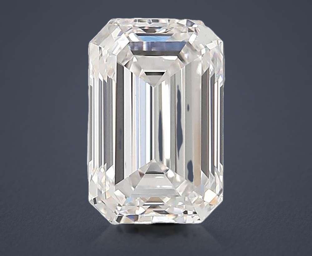 3.08ct F VVS2 Rare Carat Ideal Cut Emerald Lab Grown Diamond