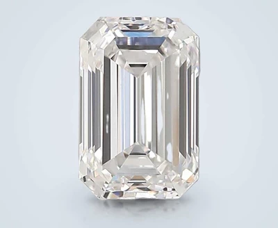 3.08ct F VVS2 Rare Carat Ideal Cut Emerald Lab Grown Diamond
