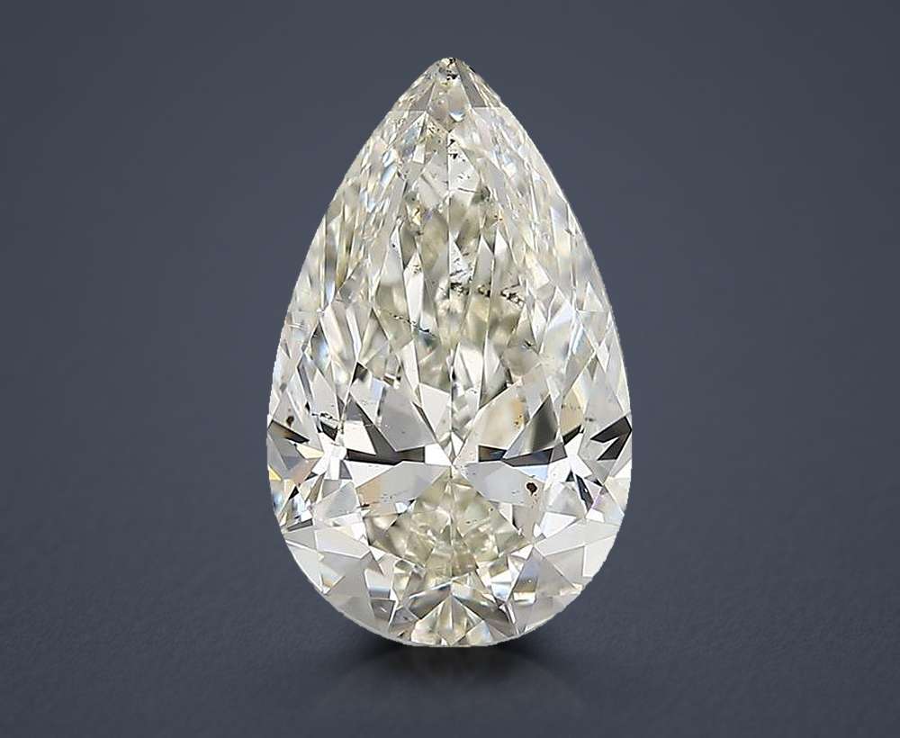 3.02ct K SI2 Rare Carat Ideal Cut Pear Diamond