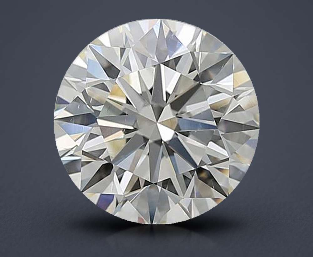 3.17ct K SI1 Rare Carat Ideal Cut Round Diamond