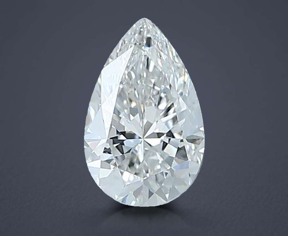0.98ct E VVS2 Rare Carat Ideal Cut Pear Lab Grown Diamond