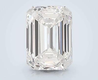 3.08ct F VVS2 Rare Carat Ideal Cut Emerald Lab Grown Diamond