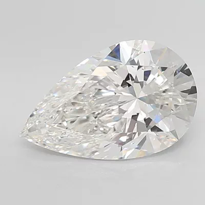 5.08ct F VS1 Rare Carat Ideal Cut Pear Lab Grown Diamond