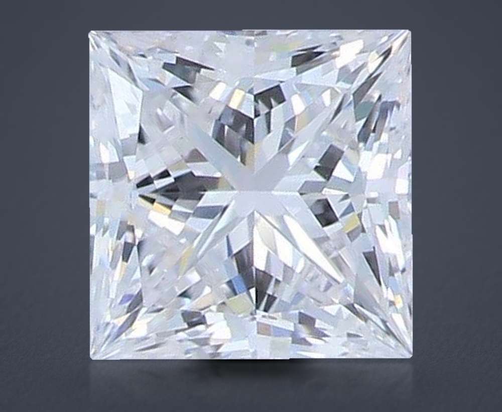 0.92ct E SI1 Rare Carat Ideal Cut Princess Lab Grown Diamond