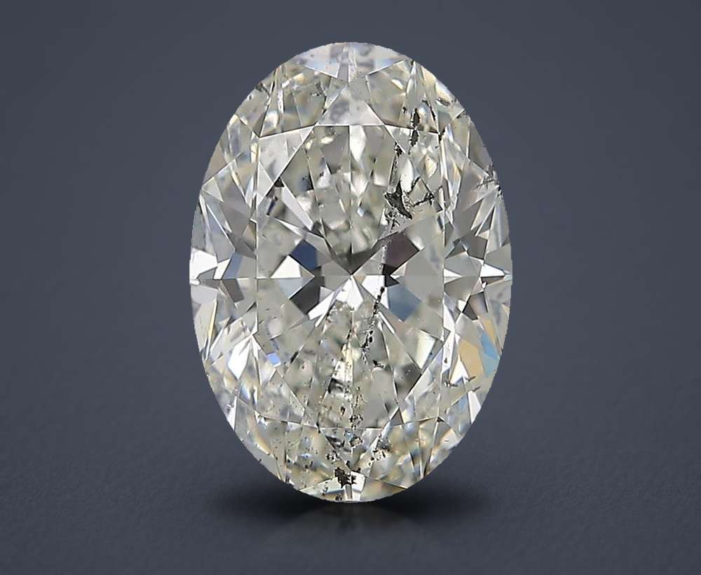 3.01ct H SI2 Rare Carat Ideal Cut Oval Diamond