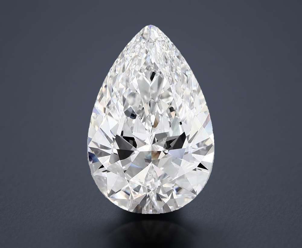 5.27ct D VS2 Rare Carat Ideal Cut Pear Diamond
