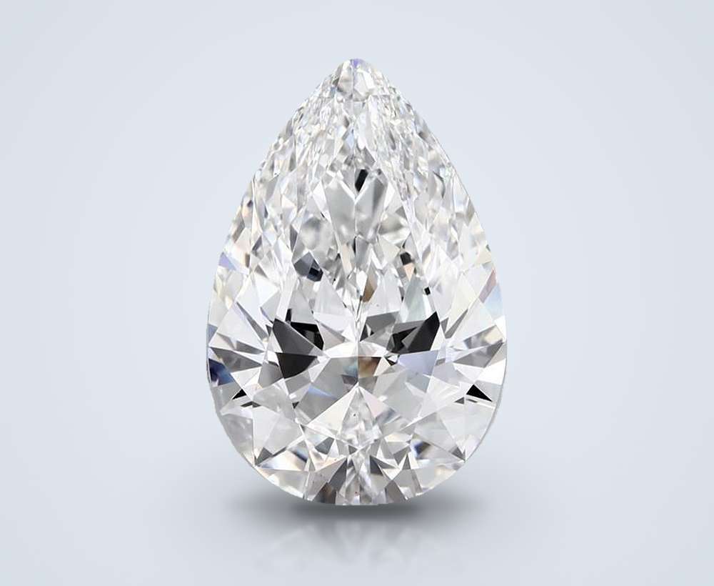 5.27ct D VS2 Rare Carat Ideal Cut Pear Diamond
