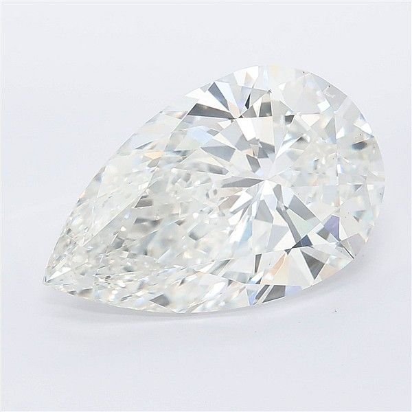 5.02ct F VS2 Rare Carat Ideal Cut Pear Lab Grown Diamond