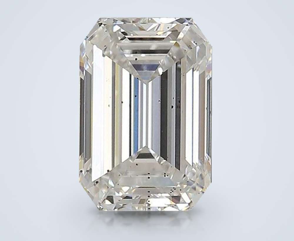 3.06ct F SI1 Rare Carat Ideal Cut Emerald Lab Grown Diamond