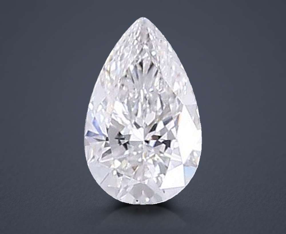 3.02ct F VS2 Rare Carat Ideal Cut Pear Lab Grown Diamond
