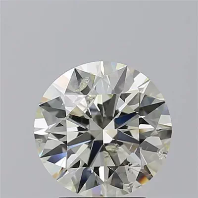 3.01ct J SI2 Rare Carat Ideal Cut Round Diamond