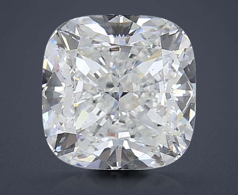 3.08ct E SI1 Rare Carat Ideal Cut Cushion Diamond