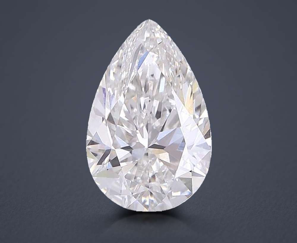3.09ct F VVS2 Rare Carat Ideal Cut Pear Lab Grown Diamond