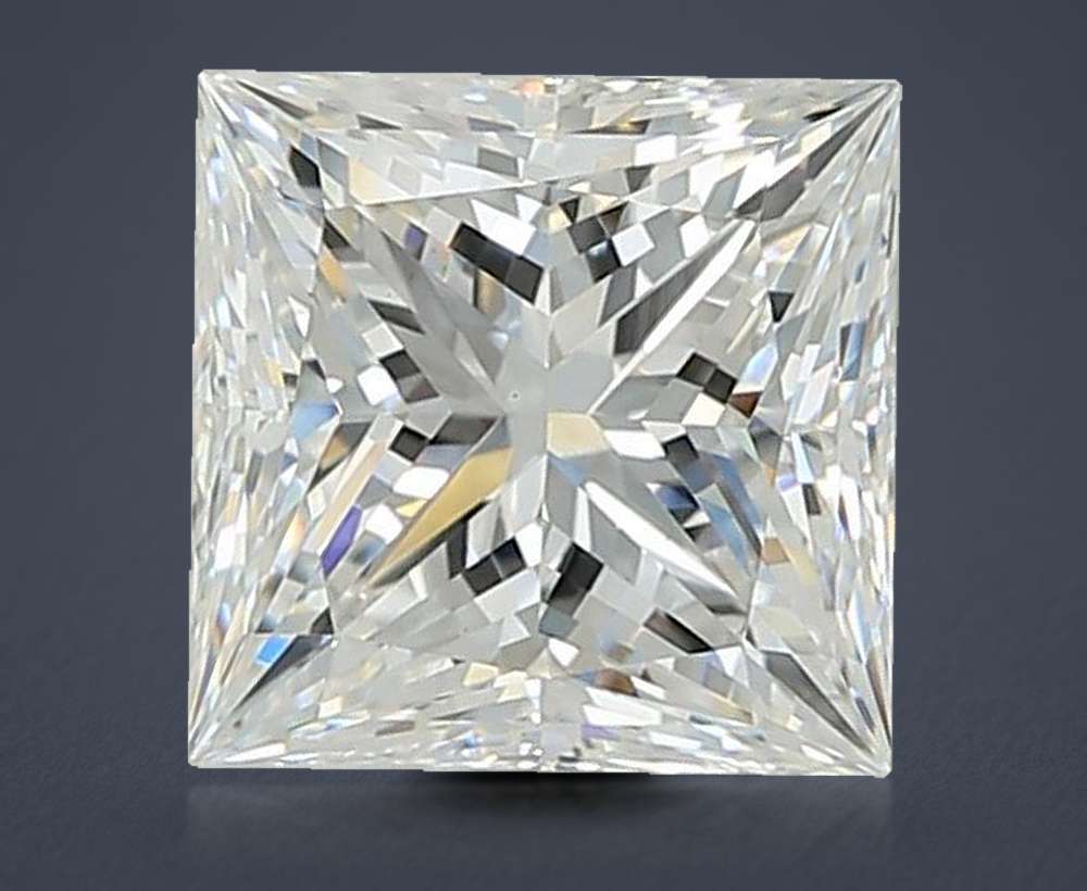 2.55ct E VVS2 Rare Carat Ideal Cut Princess Lab Grown Diamond