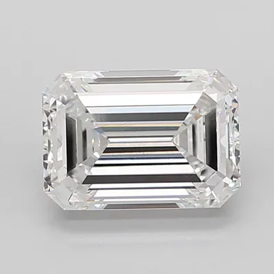 6.06ct F VVS2 Rare Carat Ideal Cut Emerald Lab Grown Diamond