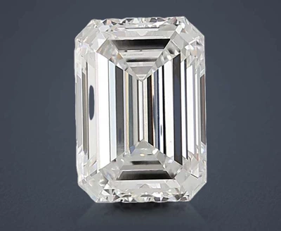 6.06ct F VVS2 Rare Carat Ideal Cut Emerald Lab Grown Diamond