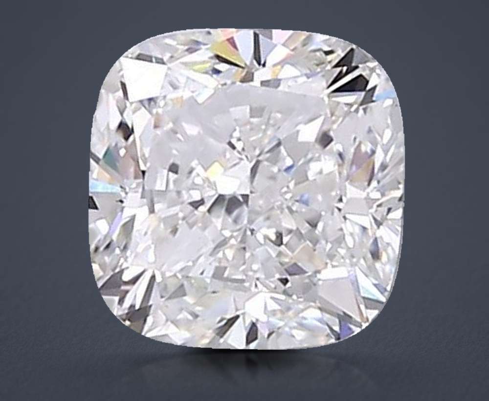 3.18ct E VVS2 Rare Carat Ideal Cut Cushion Lab Grown Diamond