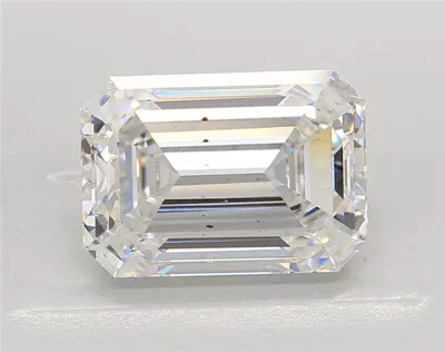 4.06ct F SI1 Rare Carat Ideal Cut Emerald Lab Grown Diamond