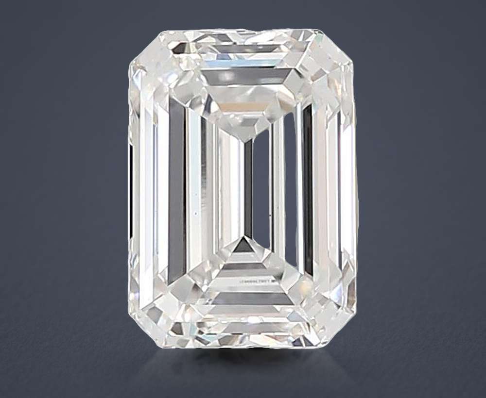 5.09ct F VS1 Rare Carat Ideal Cut Emerald Lab Grown Diamond