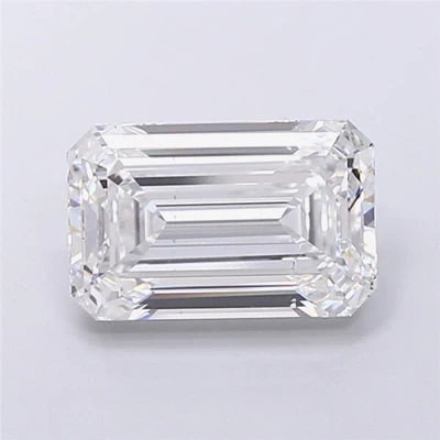 2.03ct F VS2 Rare Carat Ideal Cut Emerald Lab Grown Diamond