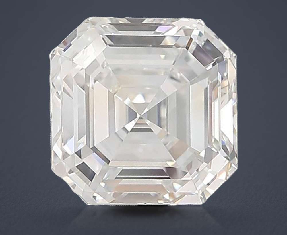 6.04ct F IF Rare Carat Ideal Cut Asscher Lab Grown Diamond