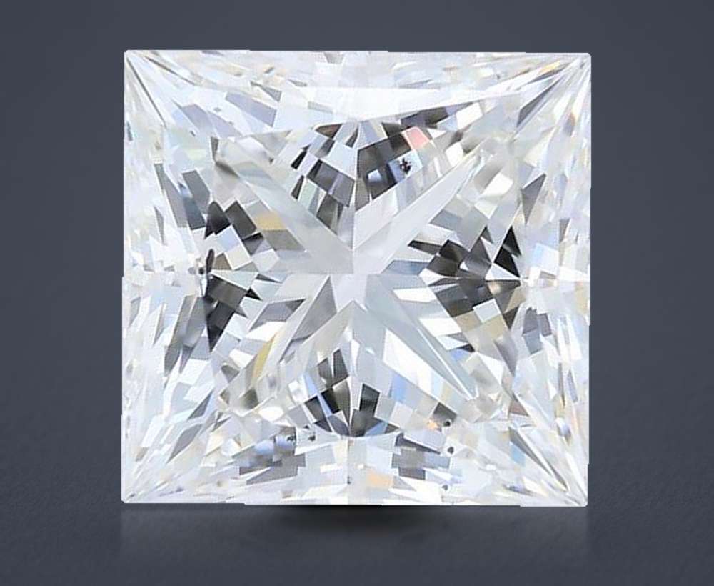 3.28ct H SI1 Rare Carat Ideal Cut Princess Lab Grown Diamond