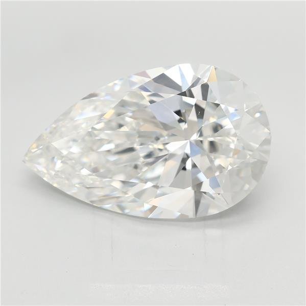 5.06ct F VVS2 Rare Carat Ideal Cut Pear Lab Grown Diamond
