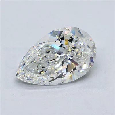4.01ct F VS2 Rare Carat Ideal Cut Pear Diamond