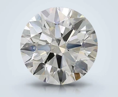 3.76ct J SI2 Rare Carat Ideal Cut Round Diamond